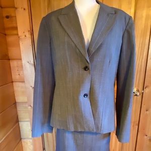 Skirt Suit Grey Plaid